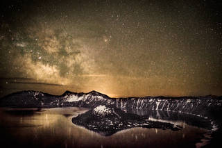 Wizard Island and the Milky Way