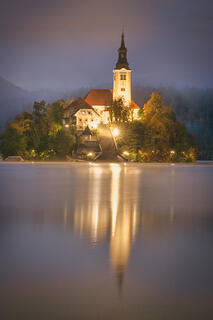 Bled Island Morning Fog
