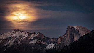 Half Dome Full Moonrise