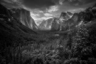 Tunnel View Winter Sunrise, BW