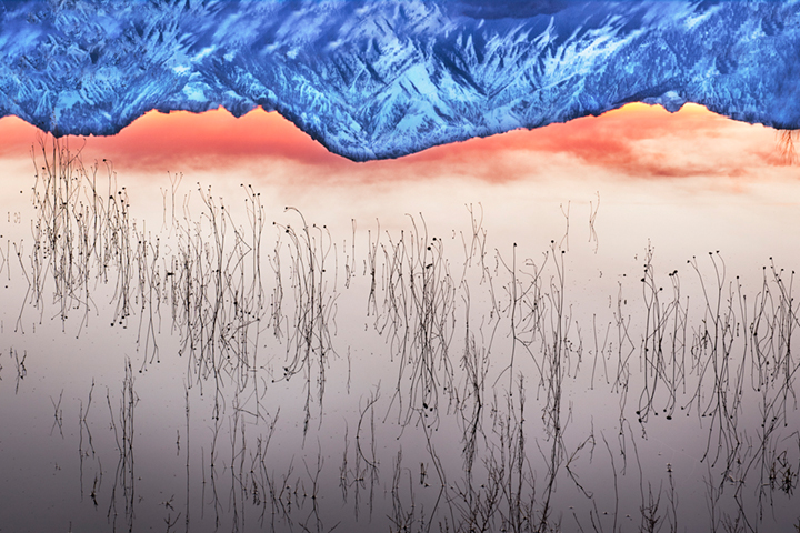 farmers, pond, sierra, eastern, bishop, sunset, reflection, mt tom, grasses, water, sunrise, mountains, owens river valley, owens...