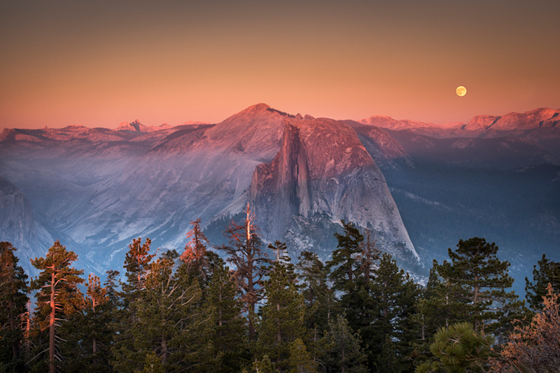 yosemite, snow, half dome, winter, merced, river, sunset, mountains, sierra, ca, california, landscape, twilight, trees, atmospherics...