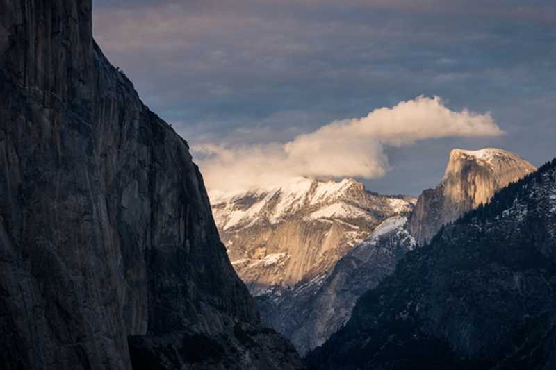 yosemite, mountains, sierra, fog, trees, ca, california, tunnel view, sunset, clouds, half dome, el capitan,