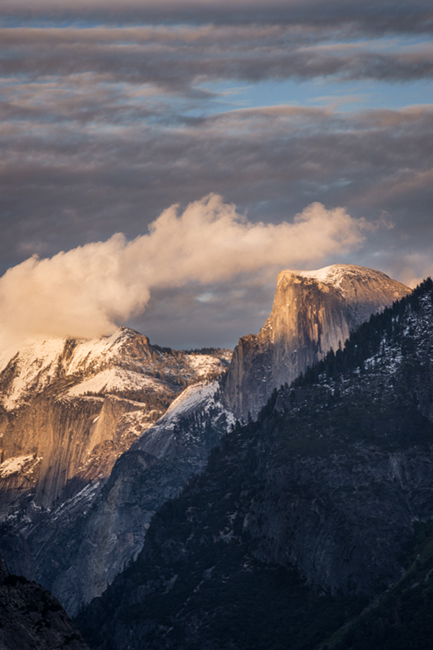 yosemite, mountains, sierra, fog, trees, ca, california, tunnel view, sunset, clouds, half dome, el capitan,