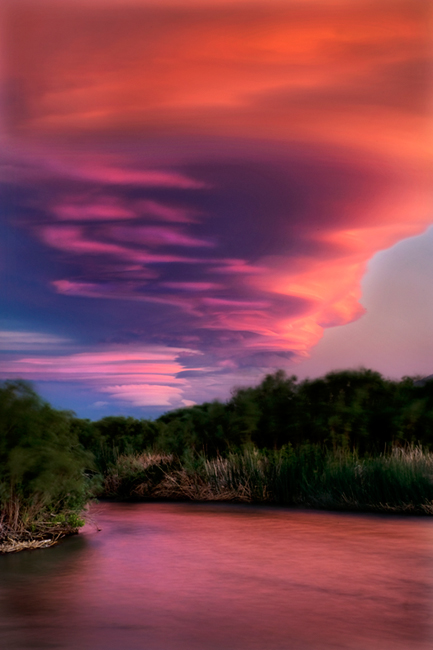eastern sierra, sierra, fall, fall color, ca, california, trees, sunset, clouds, lenticular, bishop, water, owens river