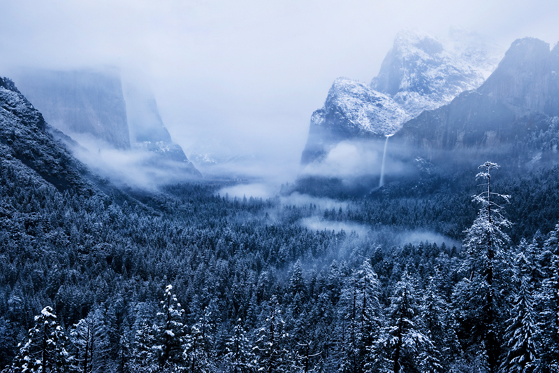 landscape, yosemite, tunnel view, bridalveil falls, winter, clearing storm, mountains, sierra, half dome, water, sunrise, bridalveil...