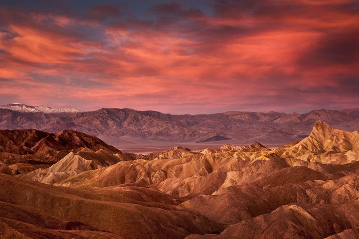 zabriskie, point, death, valley, ca, california, sunrise, desert, southwest, mountains