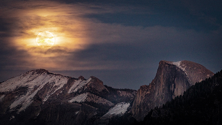 yosemite, national park, ca, california, mountains, sierra, water, half dome, valley, sunset, moonrise, moonlight, moon, fall...