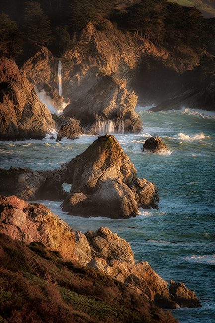 California, CA, water, beach, beaches, coast, coastline, rocks, sunrise, big sur, pfeifer, state, park, atmospherics, clouds...