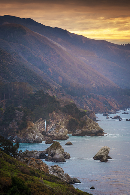 California, CA, water, beach, beaches, coast, coastline, rocks, sunrise, big sur, pfeifer, state, park, atmospherics, clouds...