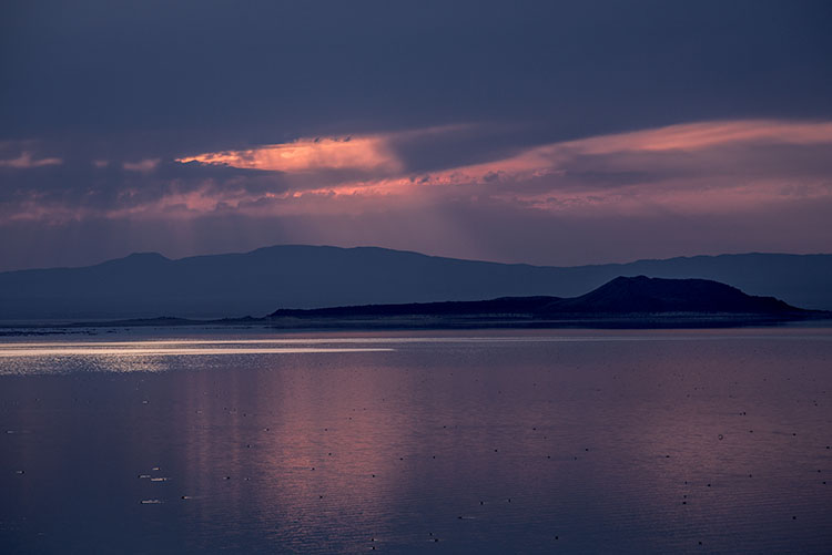 mono lake, negit island, sunrise, water, sierra, mountains, california, ca, eastern sierra, storm, clouds