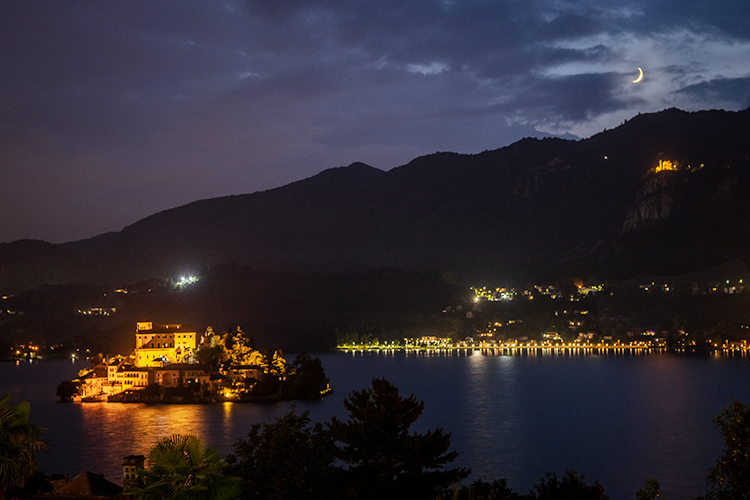 europe, italy, piedmont, lakes, lake region, orta, lago de orta, ciete d'orta, night, monastero, monastary, mountains, alps...