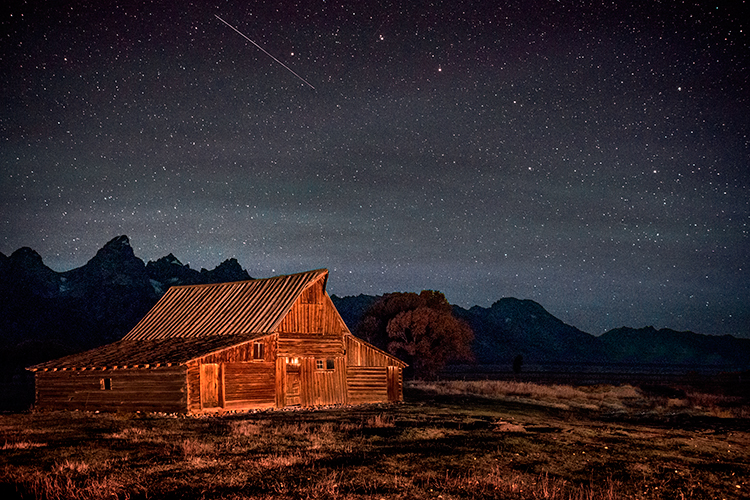 mountains, Wyoming, wy, Tetons, Grand Teton Park, landscape, Fall, trees, aspens, jackson, moulton barn, stars, night, big dipper...