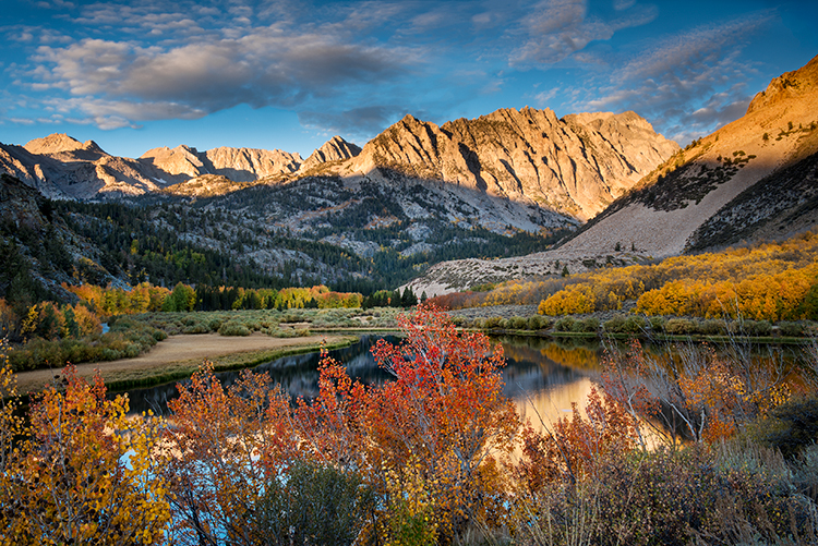 eastern sierra, sierra, aspens,  bishop creek, South fork, fall, ca, california, trees, water, mountains, fall colors, bishop