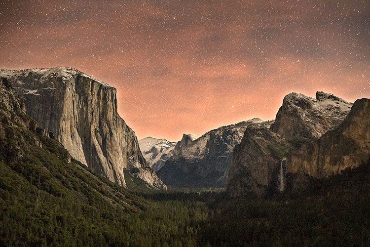yosemite, national, park, ca, sunrise, sierra, colors, mountains, waterfall, bridal veil, el capitan, half dome, sentinel dome...