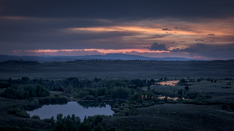 wind river mountains, ccc ponds, pinedale sunset